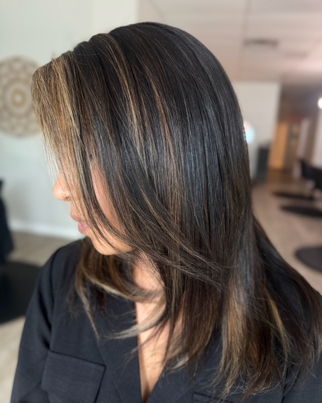 face framing layers medium hair